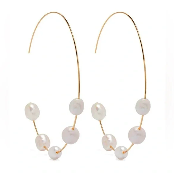 🌺🎉HP🎉🌺 NWT Cult Gaia Nubia XL Baroque Pearl Earrings - Picture 14 of 16